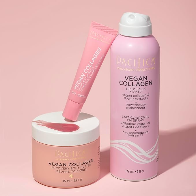 Pacifica Beauty | Vegan Collagen Body Butter | Hydrating, Nourishing, Moisturizer | Long-Lasting Hydration | Cream Lotion for Dry Skin | Light Floral Scent | Paraben Free | Vegan + Cruelty Free-GlimoraGlow