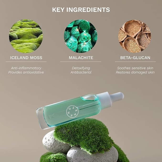 SERUMKIND Iceland Moss Serum - Soothing and Moisturizing Korean Face Serum 1.01 fl.oz. – Malachite, and Beta Glucan – Moisturize Flaky Skin - Vegan, Cruelty-Free, Unscented-GlimoraGlow