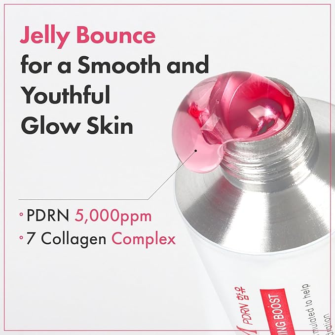 PDRN Collagen Jelly Cream, 5,000ppm Salmon DNA PDRN, Niacinamide, Hydrolyzed Collagen, Glow, Hydrating, Firming, Uneven Skin Tone, No artificial color, Korean Skin Care, 50ml, 1.69 fl.oz.-GlimoraGlow