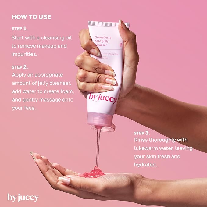 By Juccy Gooseberry AHA Jelly Cleanser | Gentle & Hydrating | Low PH | Glycolic Acid, Indian Gooseberry, Sea Buckthorn | Exfoliates Dead Skin CellsㅣKorean Face Wash | Korean Skin Care | 4.05 Fl.oz-GlimoraGlow