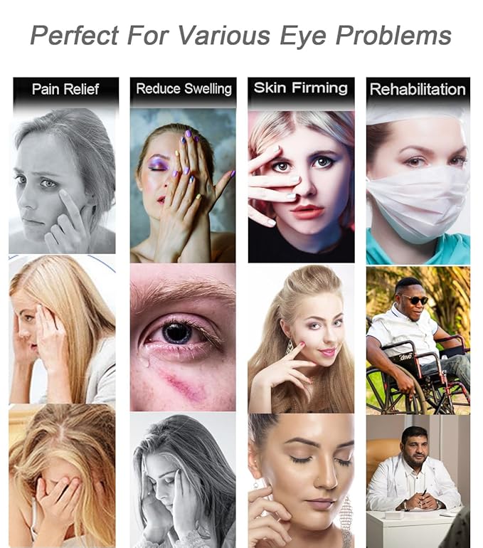 Ice Under Eye Patches Eye Mask Lip Care Gel Pads Treatment Mask Lip Mask, Cooling Eye Lip Gel Masks Cold Hot Therapy for Wrinkles Firming Swelling Cosmetic Bruising Reusable 7 Pack-GlimoraGlow