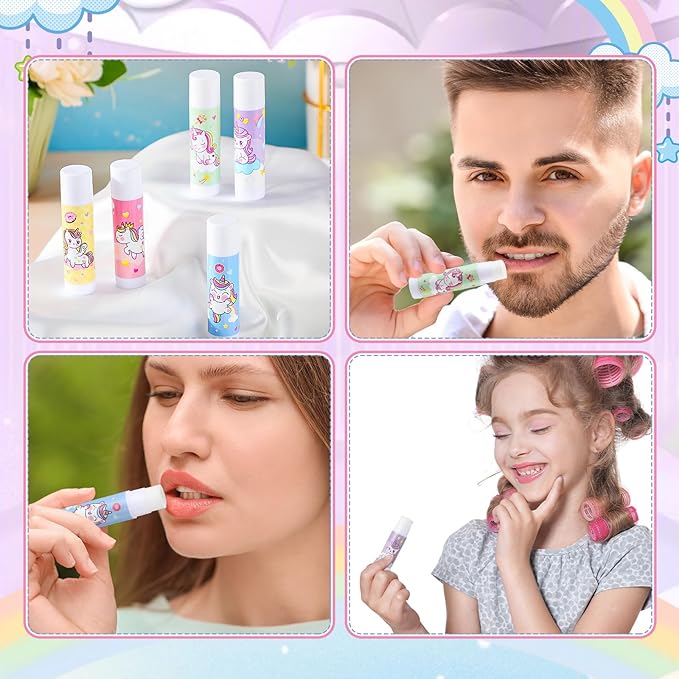 100 Pcs Unicorn Party Favors Lip Balms Bulk for Kids Birthday Party Moisturizing Lip Balm for Unicorn Themed Celebration Gifts Lip Care Products for Classroom Rewards Favor Party Supplies-GlimoraGlow