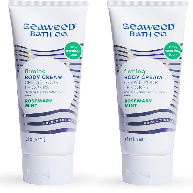 Seaweed Bath Co. Firming Body Cream - Rosemary Mint - Hydrating Hand and Body Lotion with Hyaluronic Acid - Toning Skin Moisturizer for Dry Skin - 6 oz (Pack of 2)-GlimoraGlow