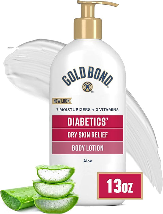 Gold Bond Diabetics' Dry Skin Relief Body Lotion, 13 oz., with Aloe to Moisturize & Soothe-GlimoraGlow
