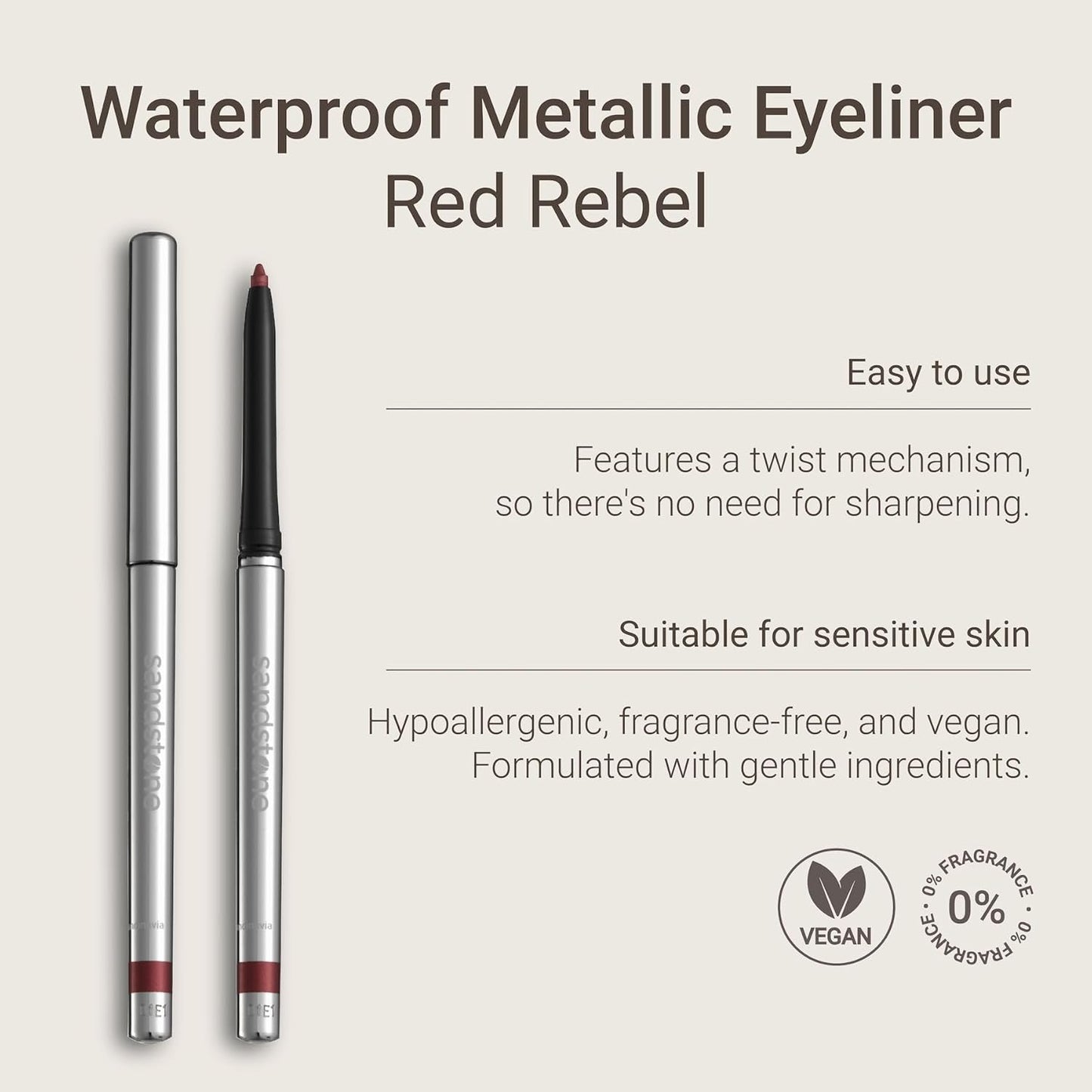 Hypoallergenic Waterproof Red Rebel Eyeliner Pencil-GlimoraGlow
