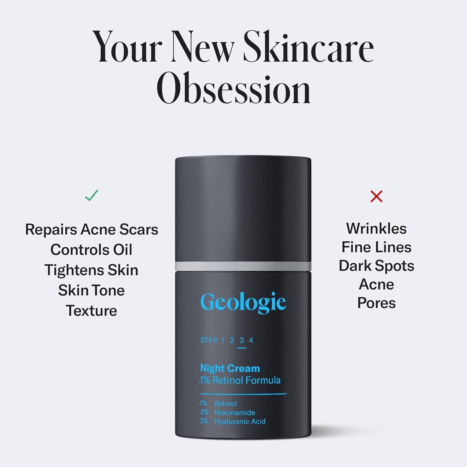 Geologie Retinol Anti-Aging Face Cream for Sensitive Skin | Beginner-Friendly .1% Retinol Formula | Effective Results | Reduces Wrinkles | For Men & Women-GlimoraGlow