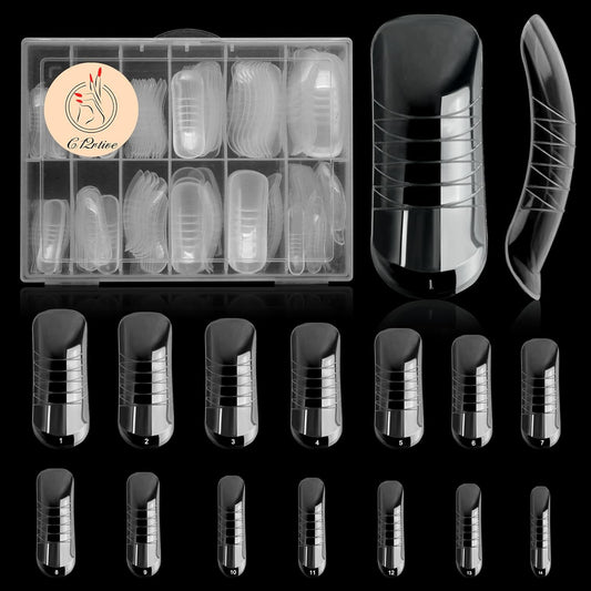 140Pcs Dual Nail Forms,Upturned Extension Poly nail gel Nail Forms Full Cover Reusable Nail Molds 14 Sizes for Nail Art Design Salon&DIY-GlimoraGlow