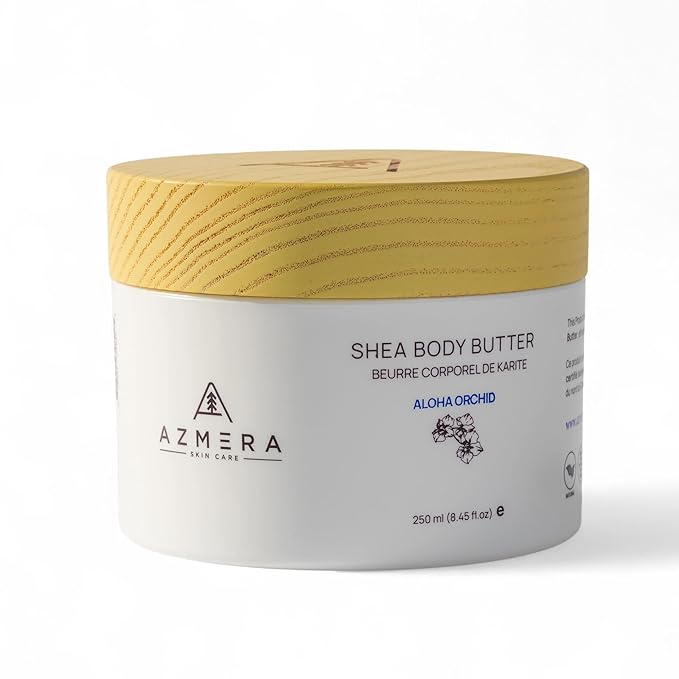 AZMERA Handcrafted Whipped Shea Body Butter – Luxurious Orchid Scented Moisturizer for Dry, Sensitive Skin with Argan Oil & Vitamin E – Vegan, Non-Greasy Skincare – 8.82 oz-GlimoraGlow