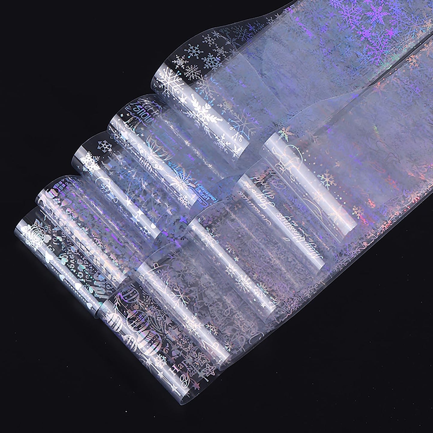 10 Rolls Christmas Nail Foils Transfer Nail Art, Snowflake Nail Transfer Foil Stickers Christmas Theme Design Nails Supplies Christmas Tree Snowman Santa Claus Manicure Decals Cute Nails Accessories-GlimoraGlow