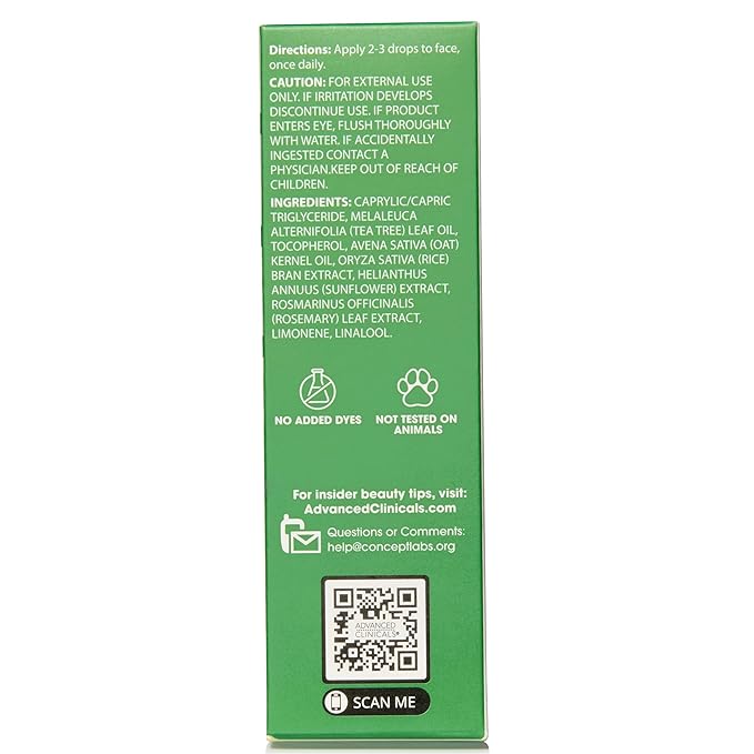 Advanced Clinicals Tea Tree Oil For Skin Facial Serum | Tea Tree Serum For Face With Vitamin E + Botanicals To Help Improve Appearance Of Large Pores & Skintone For Smoother Looking Skin, 2-Pack-GlimoraGlow