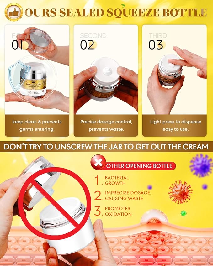 3% Retinol Cream Face Moisturizer, Anti Aging Neck Firming Cream with Collagen, Day & Night Face Cream with Hyaluronic Acid, Lifting & Tightening Wrinkle for Women & Men, 1.7 FL OZ, 3PC-GlimoraGlow