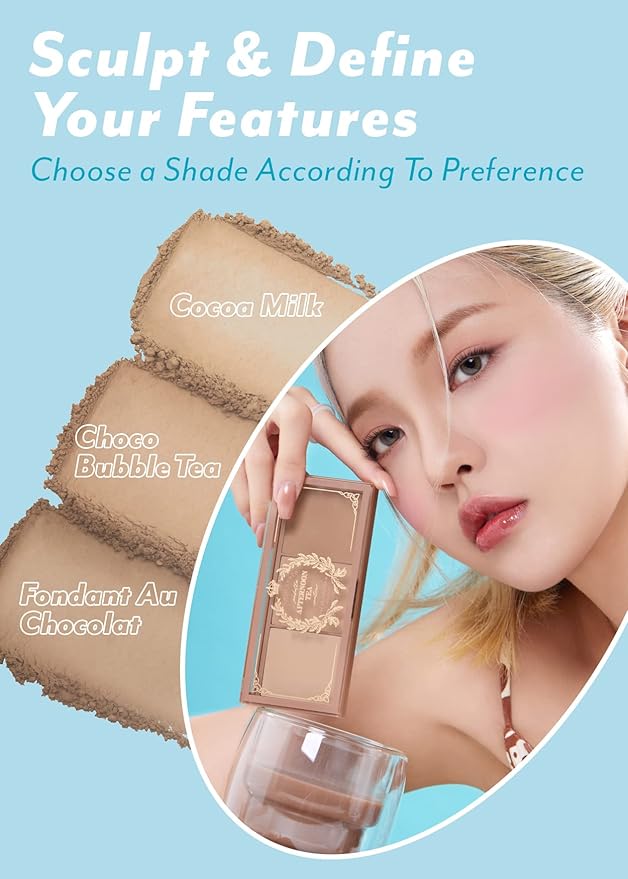 I'm Meme Palette - Afternoon Tea Contour | Frozen Choco, Bronzer Palette for Face & Cheeks, Matte Powder Bronzer, Natural Makeup, Buildable Coverage, Light to Medium, For Cool Tone Skin, 0.4oz-GlimoraGlow