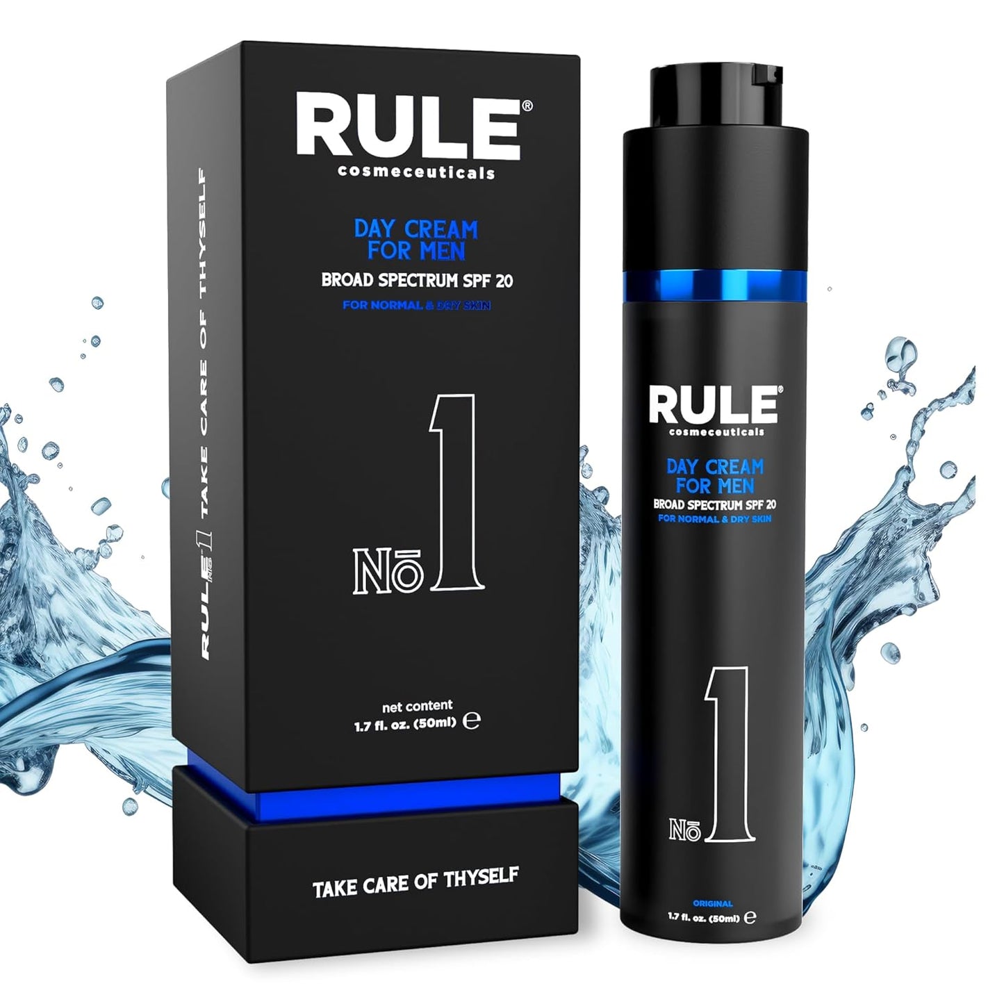 No.1 Day Cream for Men, 10-in-1 Anti-Aging Face Moisturizer to Reduce Wrinkles & Dryness, SPF 20, Collagen, Vitamins B, C & E - Normal & Dry Skin - Original, 50 mL-GlimoraGlow