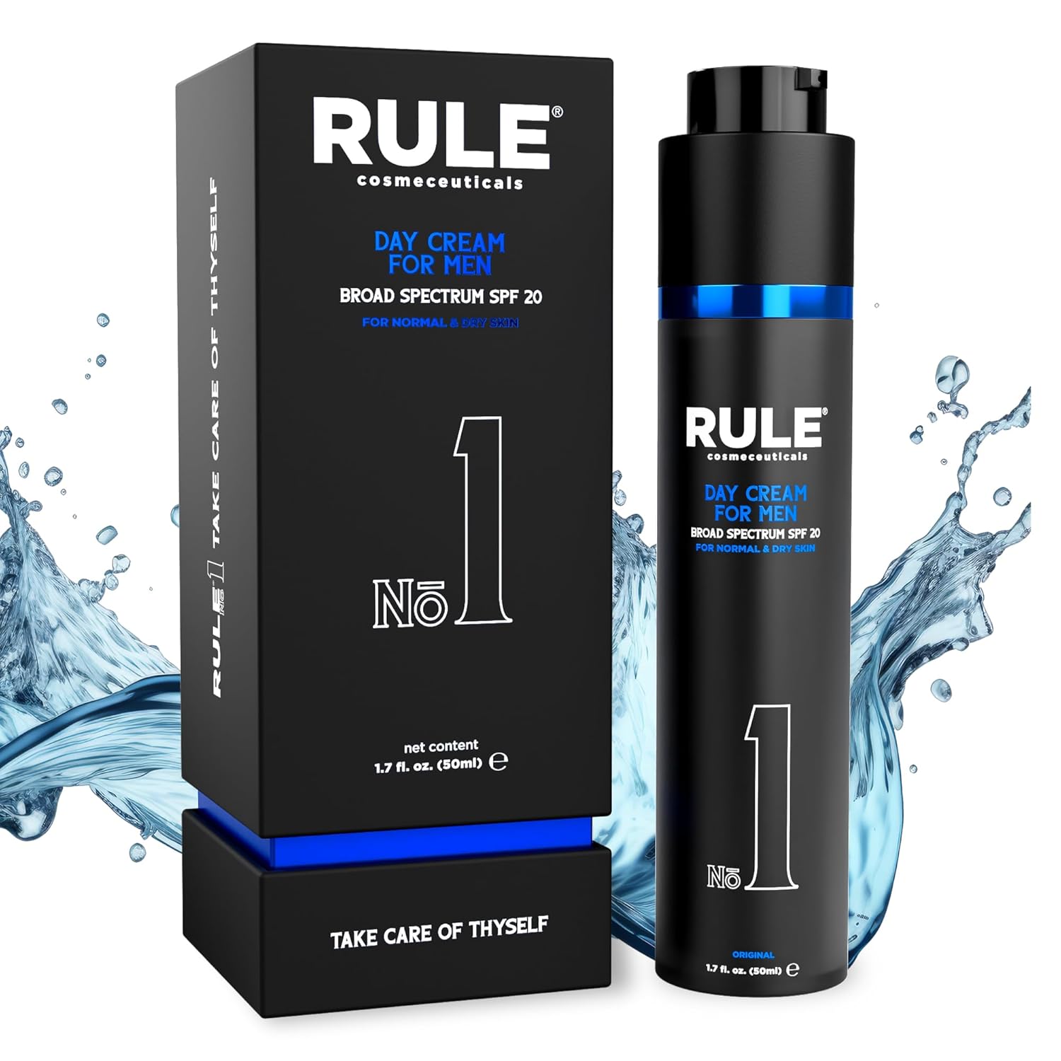 No.1 Day Cream for Men, 10-in-1 Anti-Aging Face Moisturizer to Reduce Wrinkles & Dryness, SPF 20, Collagen, Vitamins B, C & E - Normal & Dry Skin - Original, 50 mL-GlimoraGlow