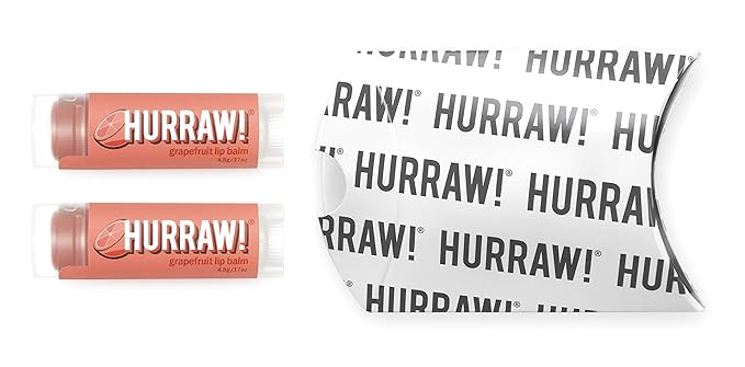 Hurraw! Grapefruit Lip Balm, 2 Pack: Organic, Certified Vegan, Cruelty and Gluten Free. Non-GMO, 100% Natural Ingredients. Bee, Shea, Soy and Palm Free. Made in USA-GlimoraGlow
