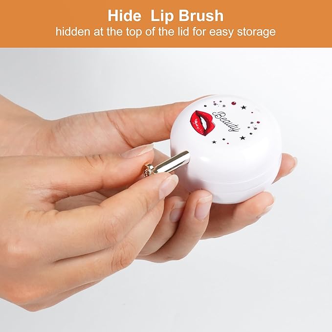 2 Pack Lip Balm Containers,Plastic Portable Empty Lip Balm Container with Mirror and Silicone Lip,Empty Lipstick Dispenser Box for Travel,Home-GlimoraGlow