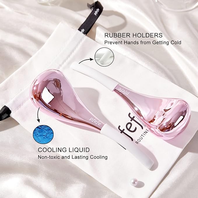 Cryo Sticks for Face, Ice Globes Cryo Globes for Facials, Esthetician Supplies Gifts, Unbreakable Stainless Steel Ice Roller Cooling Spa Balls with Storage Case-GlimoraGlow