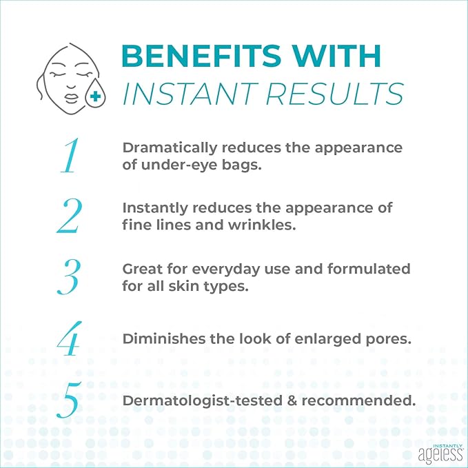 Instantly Ageless Facelift - Instant Eye Bag Remover Puffiness - 15 Vials - Instant Under Eye Bags Remover - Wrinkle Tightener - Instant Wrinkle Remover for Face Instant Lift-GlimoraGlow