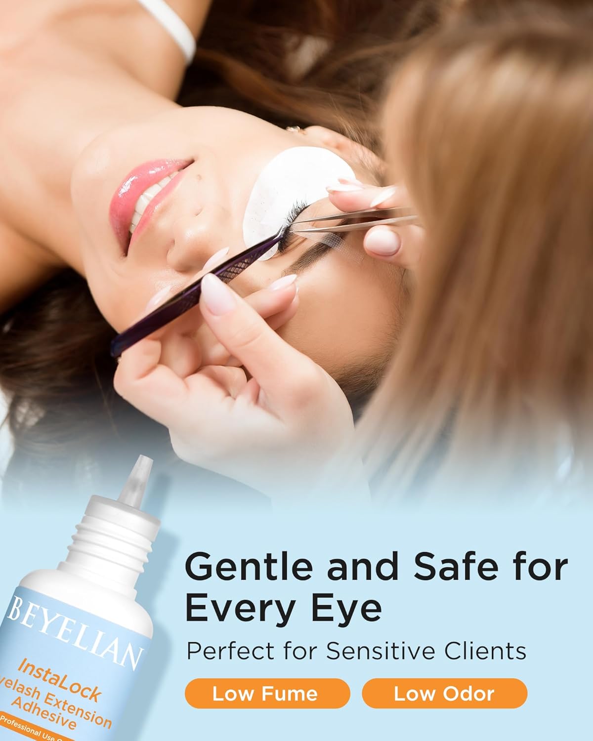 BEYELIAN Sensitive Eyelash Extension Glue 0.5-1 Sec Dry Lash Glue Waterproof Black Adhesive Professional Hypoallergenic Formaldehyde-Free 5ML (B01)-GlimoraGlow