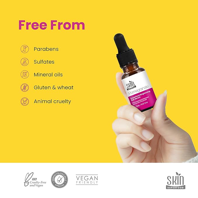 Pomegranate Superfood Brightening Oily Eye Serum 100% Natural and Vegan 0.53 Fl Oz (15ml)-GlimoraGlow