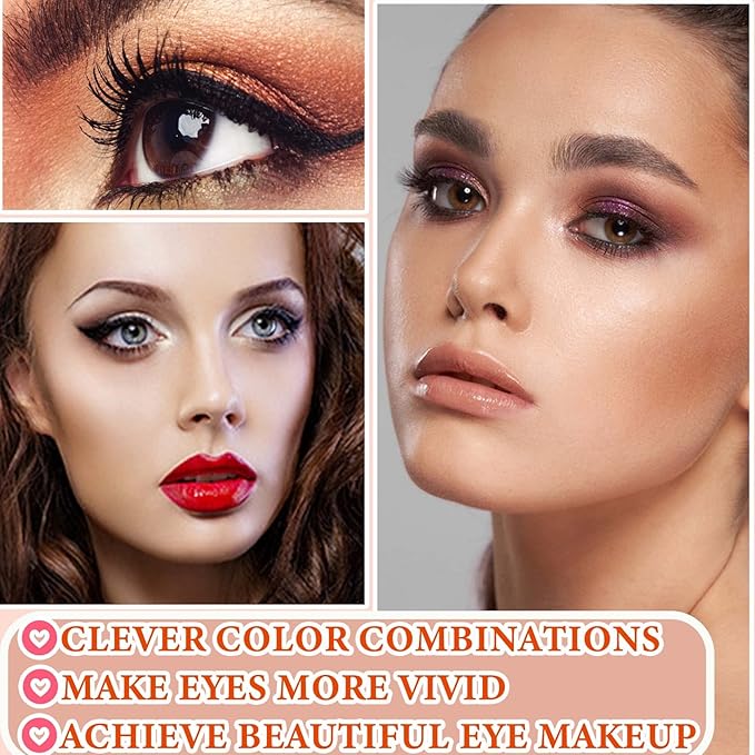 12 Color Naked Eyeshadow Palette,Pearly Earth Color Eyeshadow,Natural Shimmer Eyeshadow Palette,Professional Waterproof and Smudge Proof Eye Shadow Palette Kit,Eye Makeup Set for Women（B）-GlimoraGlow