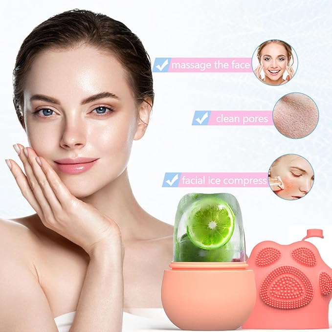 Ice Face Roller, Joyeee Silicone Ice Roller For Face and Eyes Puffiness Relief Reusable Face Ice Cubes Migraine Pain Relief Facial Ice Mold Skincare Tools Gifts for Women Beauty-GlimoraGlow
