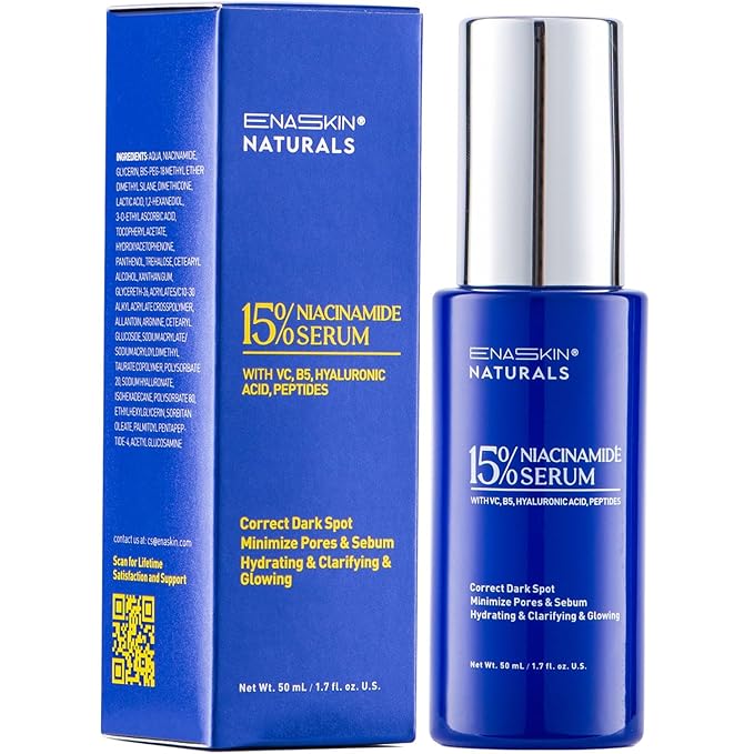 Niacinamide Serum 15% for Face – Dark Spot Corrector, Pore Minimizer, Oil & Blemish Control, Brightening & Hydrating with Vitamin C, B5, Peptides & Hyaluronic Acid – 1.7 Fl Oz-GlimoraGlow