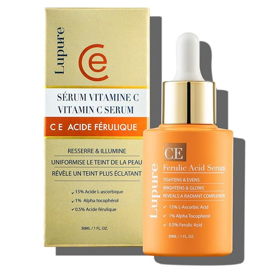 Vitamin C Face Serum: Anti Aging Super Vit C Facial Serum with Ferulic Acid Pure L-Ascorbic Acid, Vitamin E and Hyaluronic Acid for Dark Spots and Skin Care-GlimoraGlow