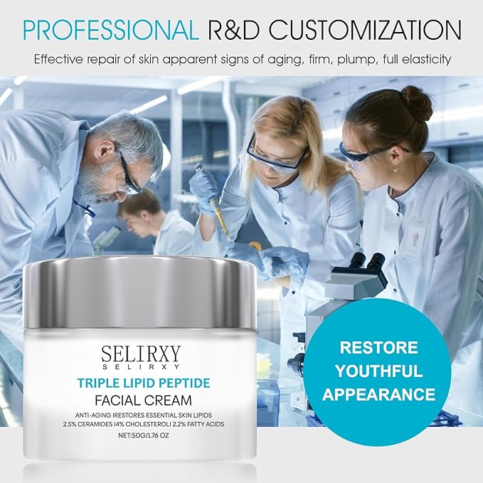 Nodfens Triple Lipid Peptide Cream for Anti-Aging, Restores & Repairs Mature Skin for Radiant, Smooth Complexion - Advanced Strength Recovery Face Moisturizer Cream-GlimoraGlow