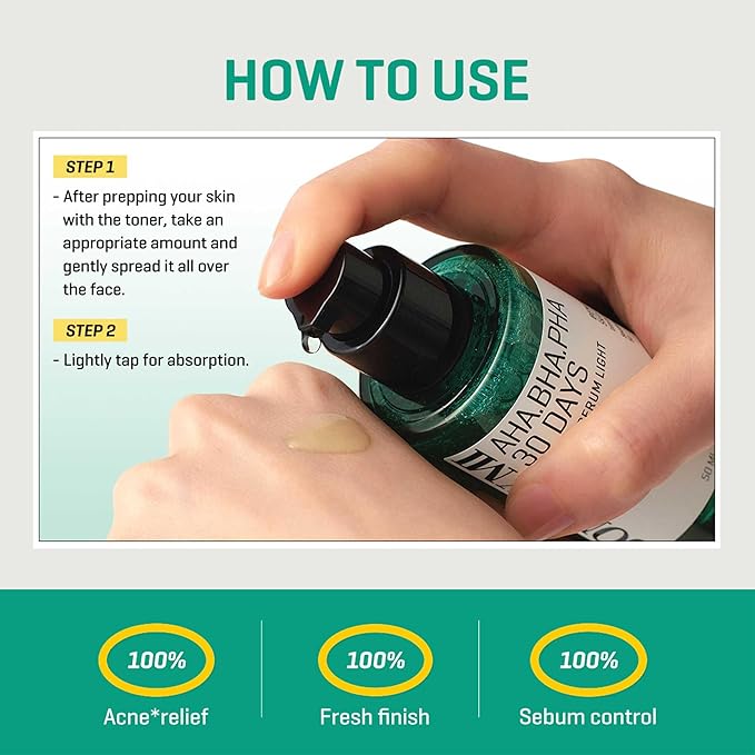 SOME BY MI AHA BHA PHA 30 Days Miracle Serum Light - 1.69oz, 50ml - Daliy Exfoliating Salicylic Acid Serum for Pore and Blackhead Care - Centella & Niacinamide for Skin Soothing - Korean Skin Care-GlimoraGlow