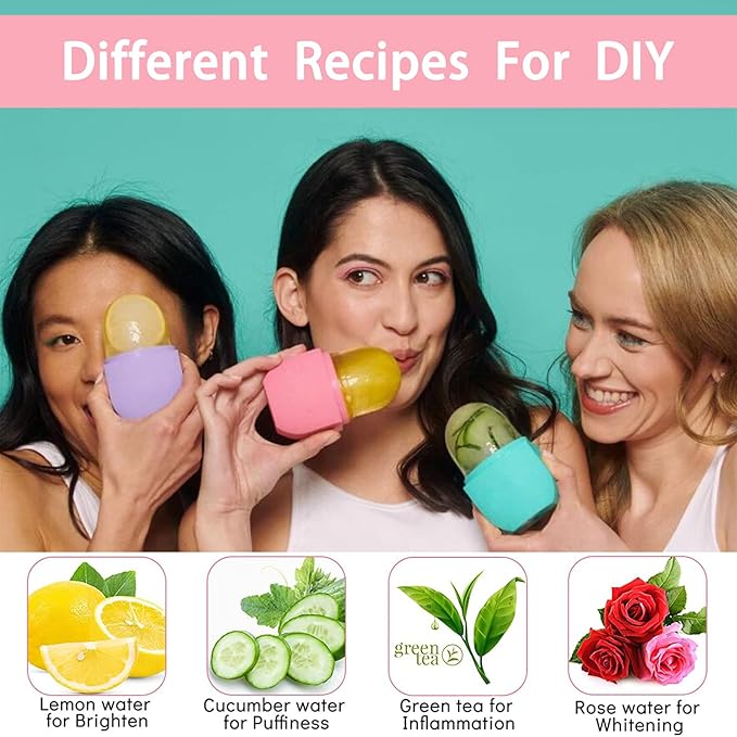 Ice Roller for Face and Eye, Ice face roller,Gua Sha Facial Tools, Facial ice roller, Skin Care Tools,Ice mold for face…(Pink-face)-GlimoraGlow