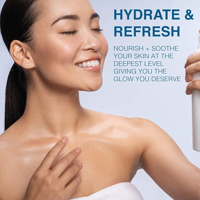 | Face & Body Mist Spray - Hydrating Coconut Water With Moisturizing Hyaluronic Acid | Instant Cooling, Conditoning, Hydrating | 8 FL OZ-GlimoraGlow