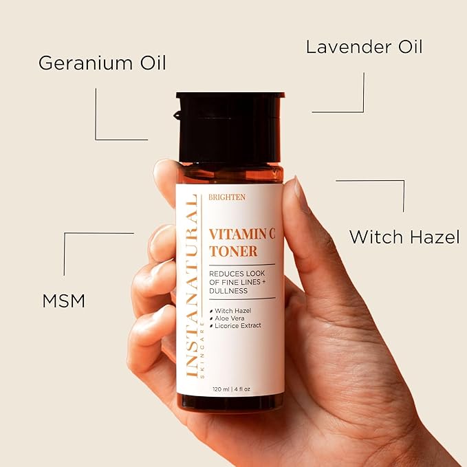 InstaNatural Skin Care Set, Vitamin C Face Wash, Toner, Serum and Moisturizer , Hydrating, Anti Aging and Brightening-GlimoraGlow