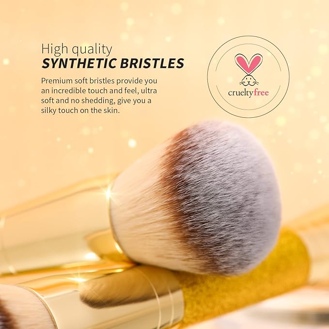 DUcare Powder Concealer Brush Foundation Makeup Brushes Double Ended Perfect for Rounded Taperd Liquid, Cream, Powder,Blending, Buffing-GlimoraGlow