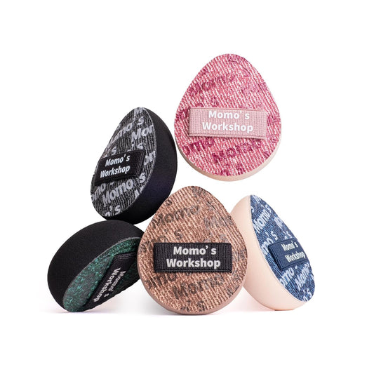 Mini Denim Makeup Sponge Set, Multi-Use Mini Makeup Blenders Sponge for Liquid/Cream/Concealer/Blush/Highlighter, Perfect for Detail Work & Travel,5PCS Mini Concealer Puffs with Storage Case-GlimoraGlow