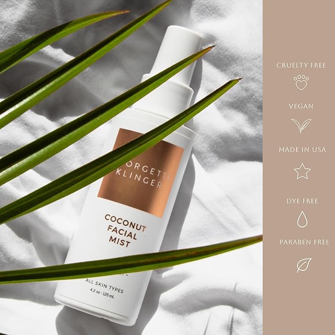 Georgette Klinger Coconut Facial Mist - Hydrating, Long-Lasting Makeup Setting Spray with Moisturizing Antioxidants for Dewy Matte Face, Protects and Plumps Dehydrated Skin - 4.2 oz-GlimoraGlow