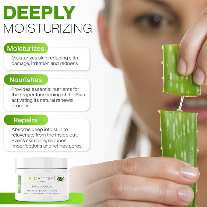 Organic Aloe Vera Lotion - Face & Body Moisturizing Cream with Natural Aloe Vera, Vitamin E Oil, Vitamin C, Retinol Cream, Shea Butter – Anti Aging Face Moisturizer for Women, Dry Skin (2 oz)-GlimoraGlow
