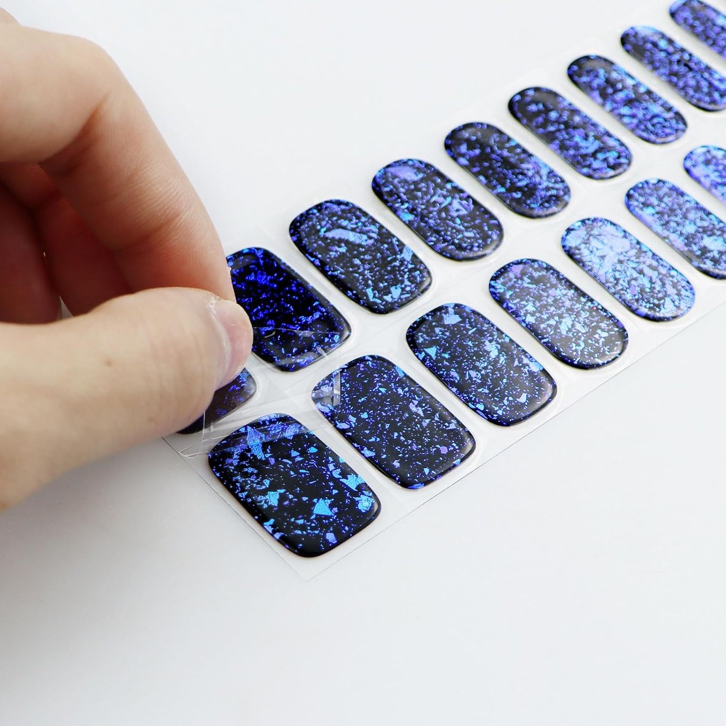 JMEOWIO Gel Nail Stickers Dark Blue Green Semi Cured Gel Nail Strips Wraps UV/LED Nails Art Design Decoration Accessories-GlimoraGlow