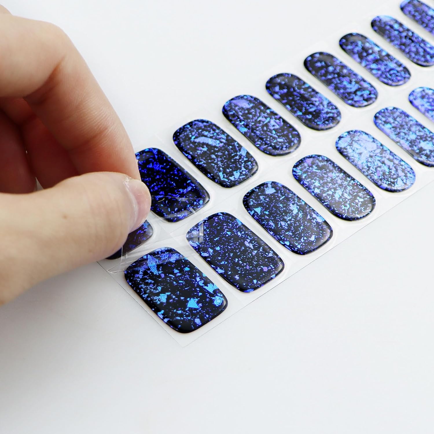 JMEOWIO Gel Nail Stickers Dark Blue Green Semi Cured Gel Nail Strips Wraps UV/LED Nails Art Design Decoration Accessories-GlimoraGlow