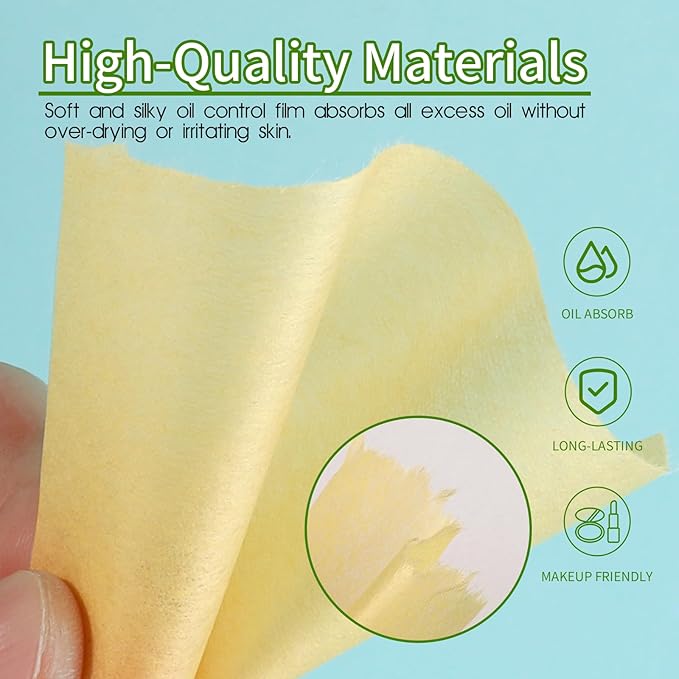 300 Sheets Blotting Paper, HNYYZL Oil Absorbing Sheets for Oily Skin, Oil Control for Face, Makeup Blotting Paper, Natural Oil Absorbing Facial Blotting Sheets for Oily Skin Care (Pack of 3)-GlimoraGlow