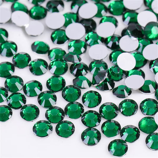 1000 Pieces SS20 5mm Flatback Rhinestones Clear Glass Round Gems Crystals for Nail Art DIY Crafts Clothes Shoes Bags （Dark Green）-GlimoraGlow