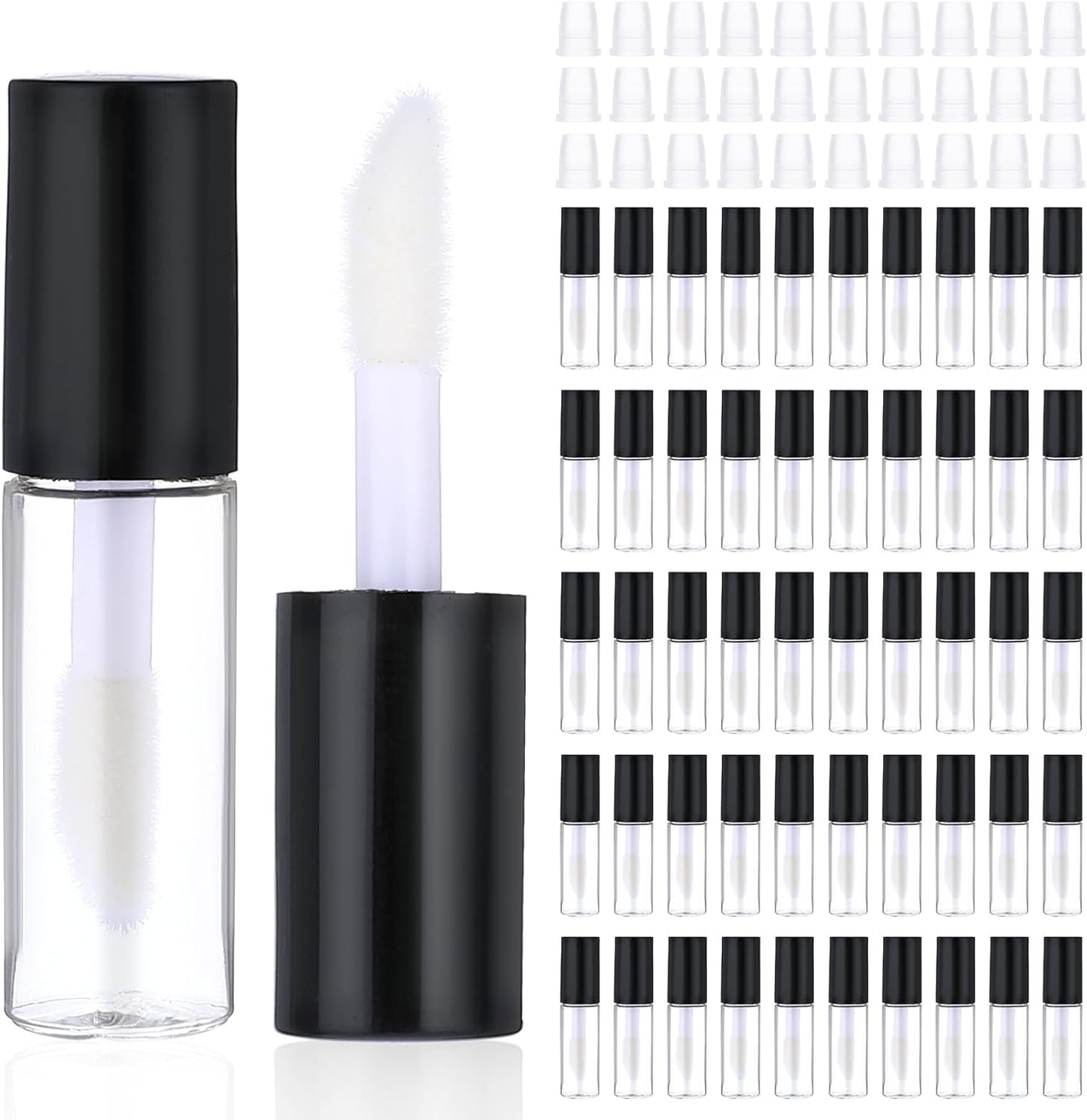 100 Pcs Mini Lip Gloss Tubes, Refillable Lip Balm Bottle Transparent Empty Containers Travel Personal Cosmetic Inserts Cosmetic Tools Mini Lipstick Containers for Women DIY Makeup-GlimoraGlow
