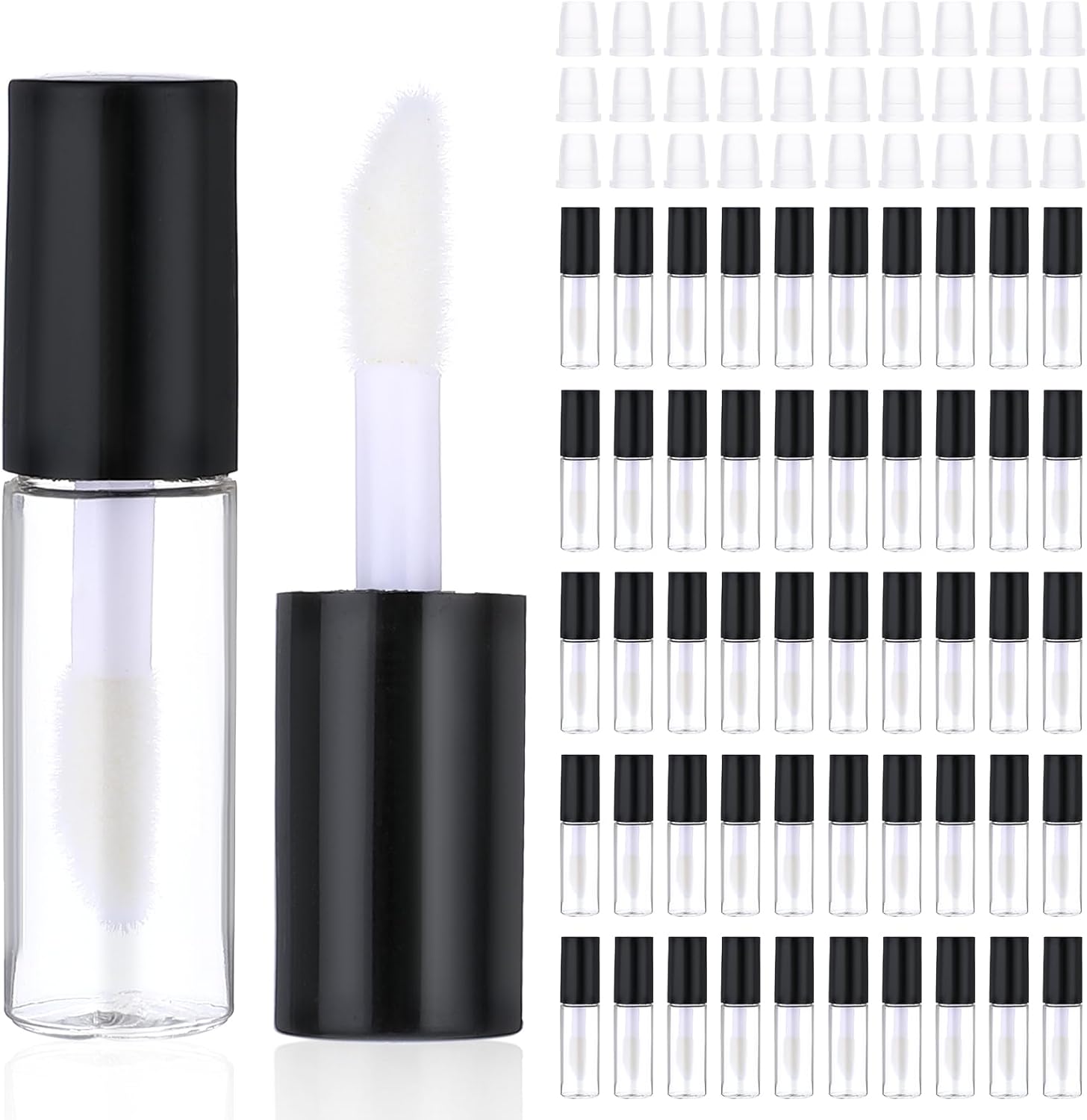 100 Pcs Mini Lip Gloss Tubes, Refillable Lip Balm Bottle Transparent Empty Containers Travel Personal Cosmetic Inserts Cosmetic Tools Mini Lipstick Containers for Women DIY Makeup-GlimoraGlow