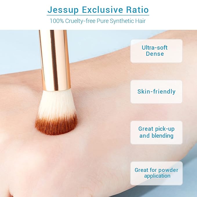 Jessup Eye Makeup Brushes Set, Premium Synthetic Eyeshadow Blending Concealer Eyebrow Eyeliner Brush, 15pcs Labeled Bamboo Make Up Brushes T137-GlimoraGlow