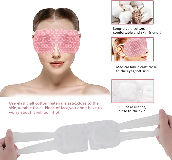 18 Packs Steam Eye Mask for Dry Eyes Dark Circles and Puffiness Tired Eyes, Disposable Self Heating Eye Mask for Stress Relief Relief Eye Fatigue-GlimoraGlow