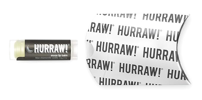 Hurraw! Moon Night Treatment (Blue Chamomile, Vanilla) Lip Balm: Organic, Certified Vegan, Cruelty and Gluten Free. Non-GMO, 100% Natural. Bee, Shea, Soy and Palm Free. Made in USA-GlimoraGlow