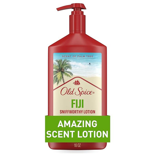 Old Spice Hand, Face & Body Lotion for Men, 24/7 Lightweight Moisturization with Amazing Scent, Instant Absorption, For All Skin Types, Fiji with Palm Tree Scent, 16 oz-GlimoraGlow