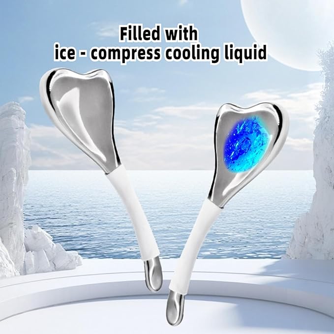 Ice Globes for Face & Eyes, Unbreakable Stainless Steel Cryo Massagers for Skincare Routines, Multifunctional Cold Roller Cooling Globes for Puffiness, Sagging Skin, Fine Lines, and Facial Relaxation-GlimoraGlow