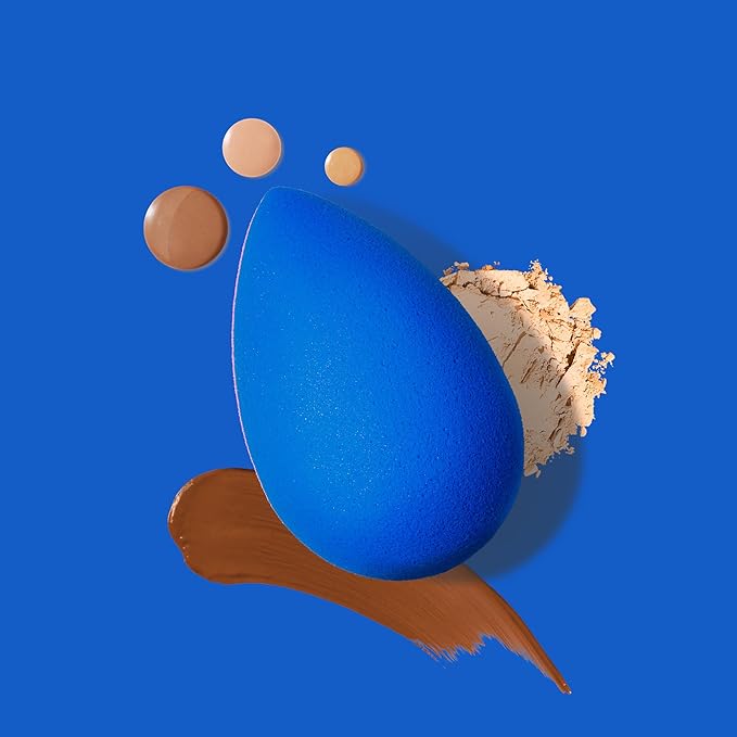 Beautyblender® | Sapphire Beauty Blender Makeup Sponge, Super-Soft Foam Easily Blends Foundations, Powders & Creams, Made in USA, Reusable, Washable, Streak Free Application, Vegan, Cruelty Free-GlimoraGlow