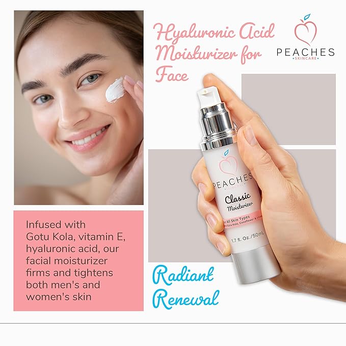 Hydrating Vegan Moisturizer with Vitamin E, Gotu Kola, and Pineapple – Age-Defying Face Cream for All Skin Types – Classic Moisturizer (1.7 oz)-GlimoraGlow